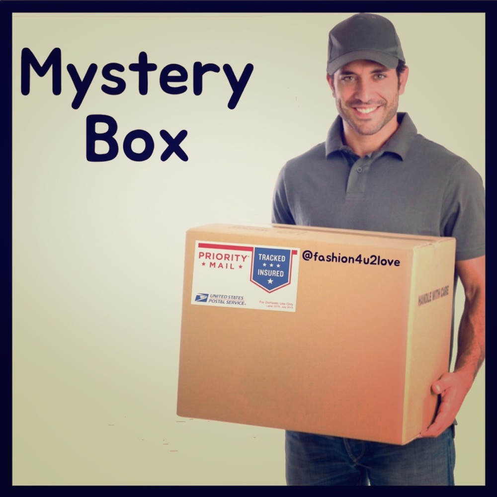 MYSTERY BOX . 5 plus items shown in my closet .